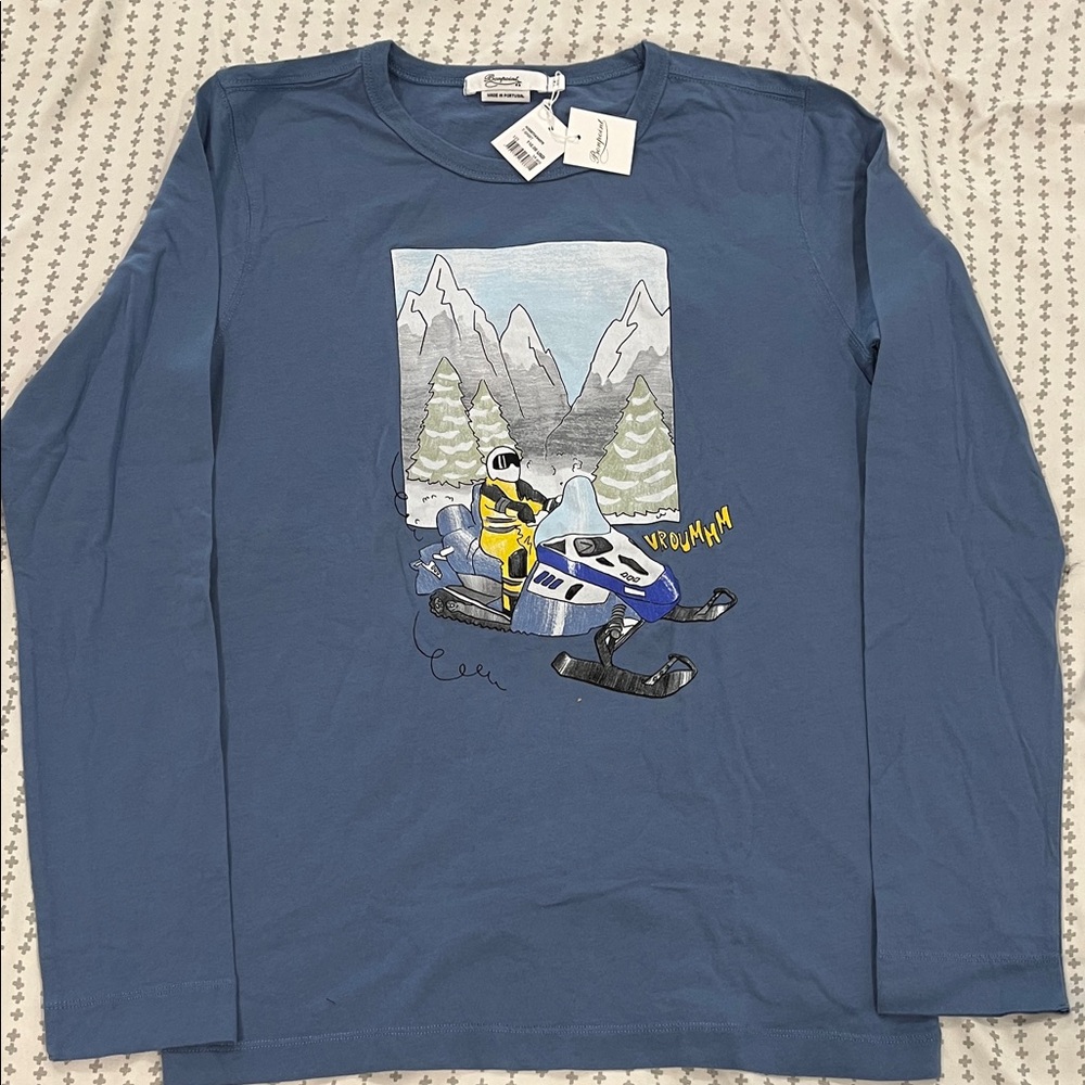 Bonpoint Blue Snow Adventure Long Sleeve Tee